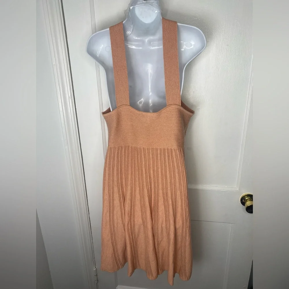 Express NWT Peach Knit Backless Halter Dress - Picture 5 of 9